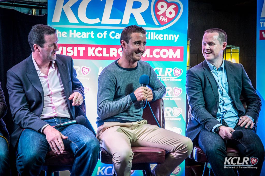 Tipperary's Brendan Cummins and Kilkenny's David Herity and Michael Kavanagh at last night's All-Ireland Preview Show in Langton House Hotel with Guinness. Photo: Ken McGuire/kenmcguirephotography.com