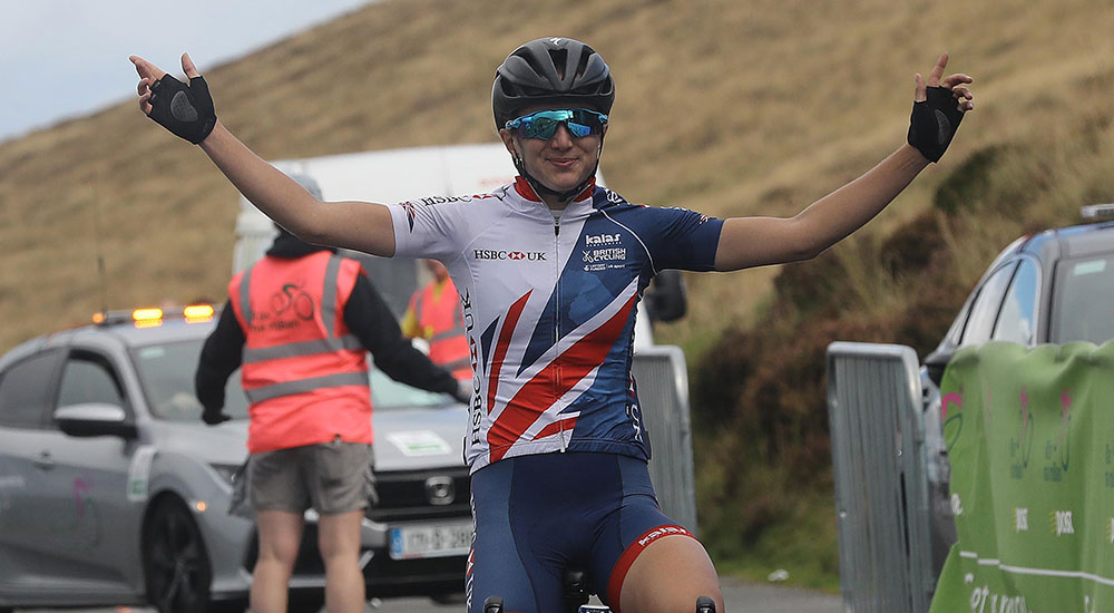 Elinor Barker of the Great Britain team wins Stage 3 of An Post Ras na mBan 2017. Pic : Lorraine O'Sullivan