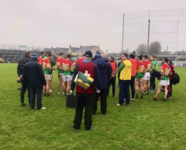 Carlow Footballers after their loss to Offaly 2020. (Carlow Gaa Twitter)