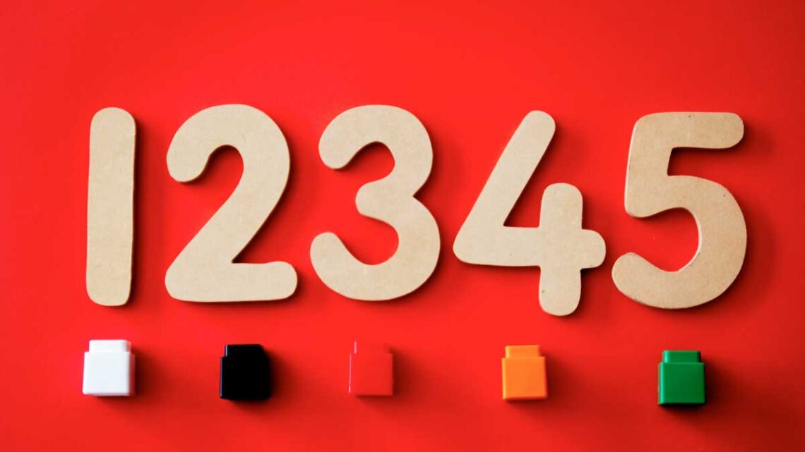 The numbers 1 through 5