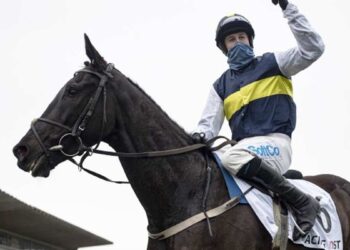 Bryan Cooper and Franco De Port after winning the Racing Post Novice Chase (Grade 1) on Day 1 of the Leopardstown Christmas Festival