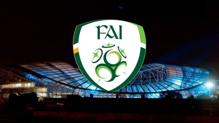 FAI crest over the Aviva Stadium.