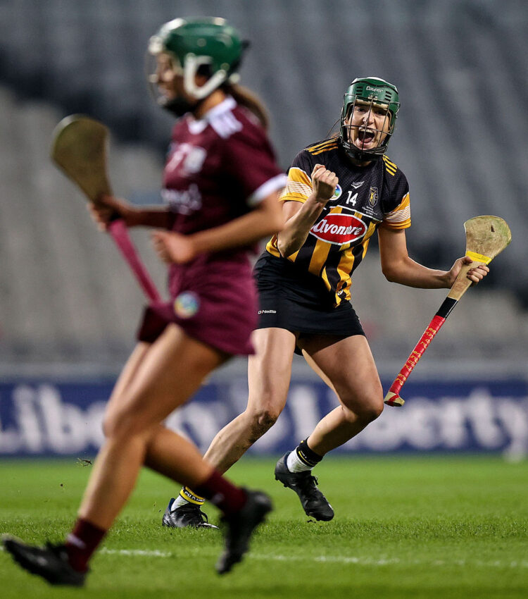 Denise Gaule celebrates scoring a goal 12/12/2020