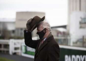 Willie Mullins on his way to pick up the Paddy Power Irish Gold Cup. Photo Credit: Caroline Norris, Racing Post