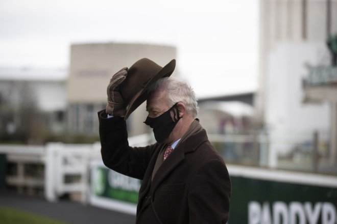 Willie Mullins on his way to pick up the Paddy Power Irish Gold Cup. Photo Credit: Caroline Norris, Racing Post