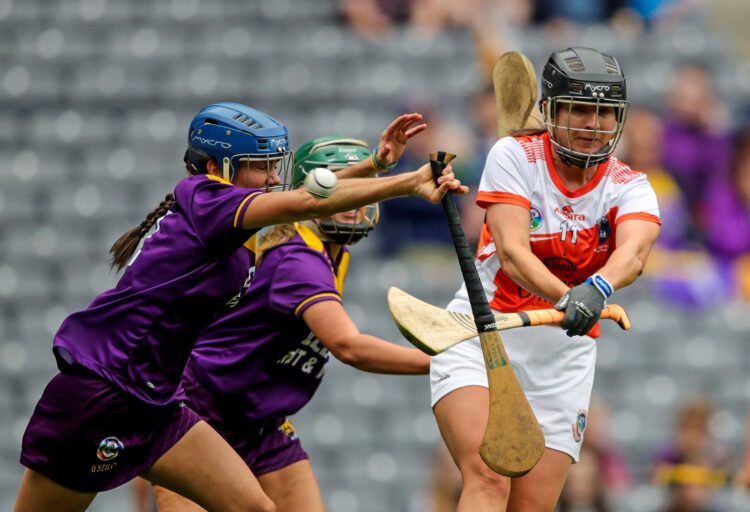 Armagh's Colette McSorley takes a shot on goal Mandatory Credit ©INPHO/Evan Treacy