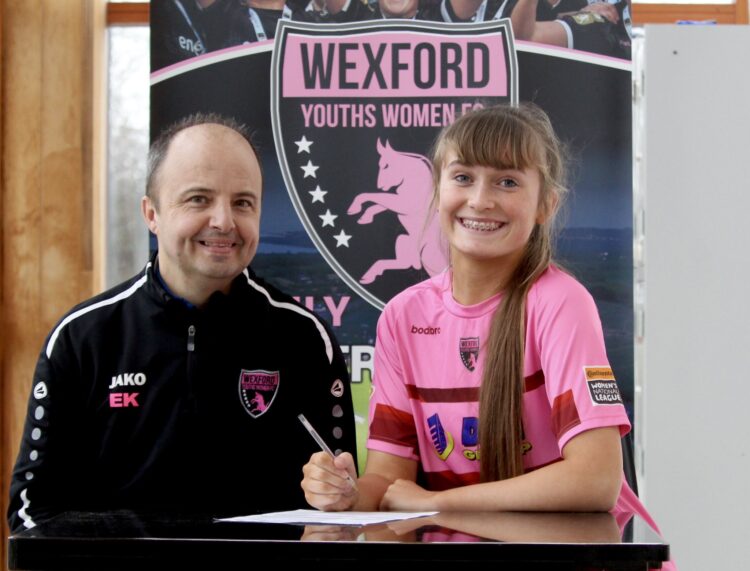 Megan Townsend from St Pats in Carlow signs for Wexford Youths.