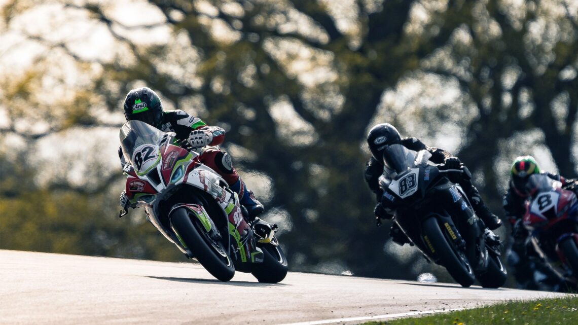 Derek Sheils leads Richie Ryan and Emmett O'Grady in Dunlop Masters Superbike