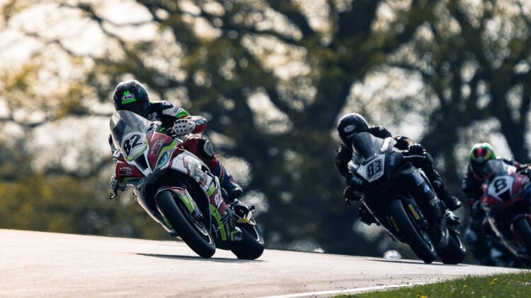 Derek Sheils leads Richie Ryan and Emmett O'Grady in Dunlop Masters Superbike