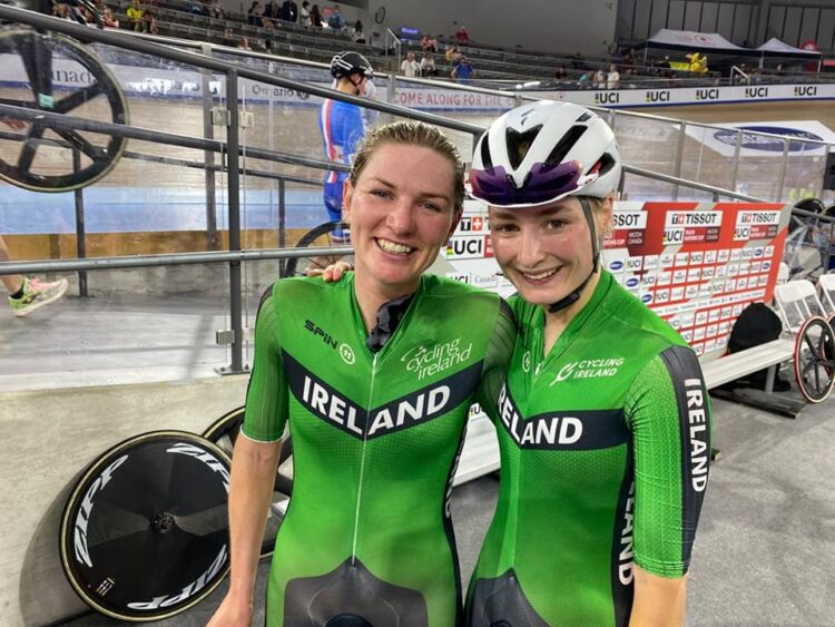 Alice Sharpe (left) and Mia Griffin (Right). Photo: Cycling Ireland/Twitter