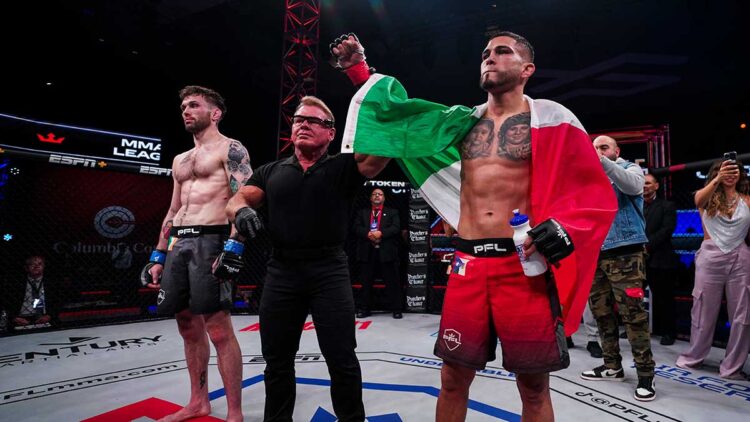 Myles Price and Anthony Pettis at PFL 3. Photo: Cooper Neill/PFL