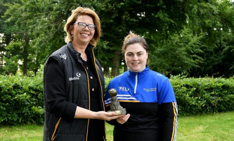 Kilkenny Camogie's Theresa Aylward with Lisdowney's Noelle Murphy