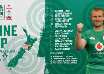 Ireland team to face the Maori All Blacks on Tuesday 12 July 2022