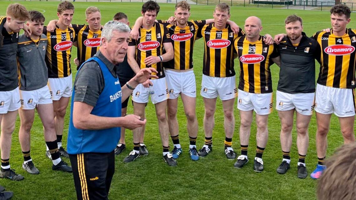 Kilkenny's junior footballers with manager Christy Walsh. Photo: @kilkennclg/Twitter