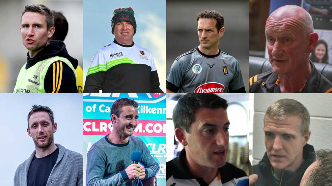 L-R: Edde Brennan, DJ Carey, Brian Dowling, Brian Cody (all top), Michael Fennelly, David Herity, Derek Lyng, Henry Shefflin (all bottom)