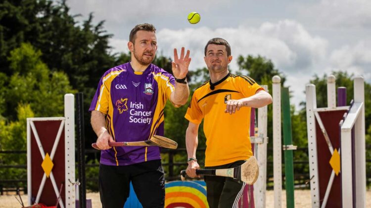 Kilkenny hurler Richie Hogan and Group 1 winning jockey Shane Foley are gearing up for the 10th renewal of Hurling for Cancer Research. Photo: HRI