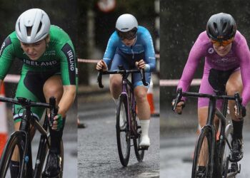 Ireland's Lara Gillespie, Scotland's Kate Richardson and Netherlands' Lieke van Zeelst. Photos: Lorraine O'Sullivan