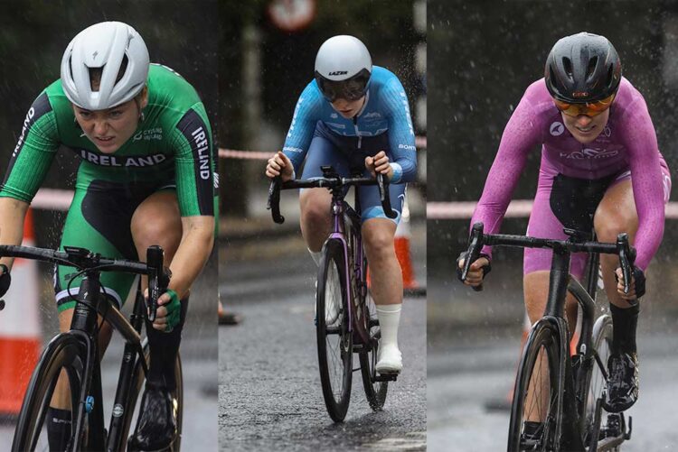 Ireland's Lara Gillespie, Scotland's Kate Richardson and Netherlands' Lieke van Zeelst. Photos: Lorraine O'Sullivan