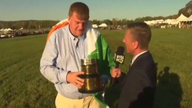 John 'Shark' Hanlon. Screengrab: @USASteeplechase/Twitter