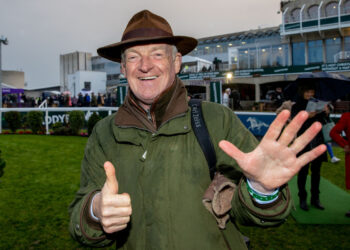Trainer Willie Mullins celebrates 6 winners on Day 2 of Leopardstown in 2022 Mandatory Credit ©INPHO/Morgan Treacy