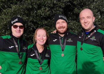 Members of the Kings River AC senior mixed relay team. Photo: Kilkenny Athletics County Board/Facebook