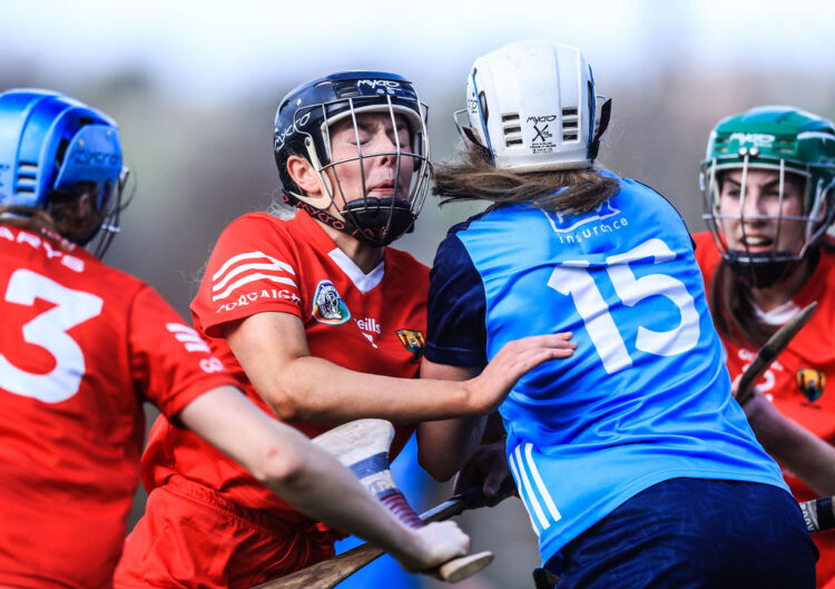 Aisling Maher is tackled by Libby Coppinger 18/2/2023