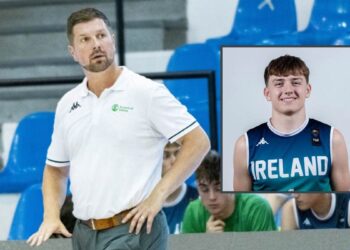 Ireland coach Paul Kelleher with Jack Kehoe (inset)
