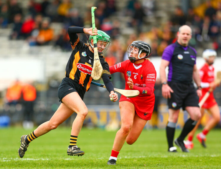 Kilkenny’s Laura Murphy in action against Cork’s Laura Tracey. Photo: ©INPHO/Ken Sutton