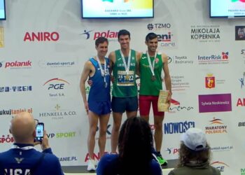 Eoin Everard (centre) in Torun, Poland.