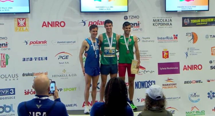 Eoin Everard (centre) in Torun, Poland.