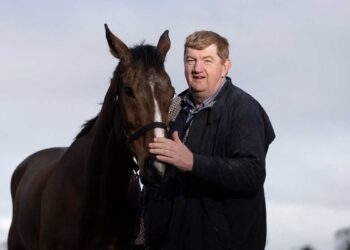 Hewick with training John 'Shark' Hanlon. Photo: Horse Racing Ireland