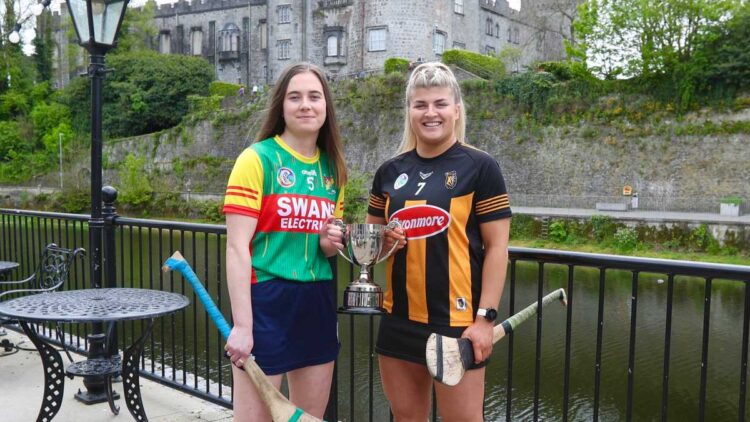 Carlow & Kilkenny intermediate camogie captains. Photo: Leinster Camogie/Twitter