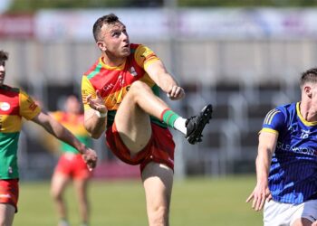 Carlow senior football captain Darragh Foley v Longford, 2023. Photo: Pat Ahern / Carlow GAA