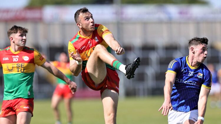 Carlow senior football captain Darragh Foley v Longford, 2023. Photo: Pat Ahern / Carlow GAA