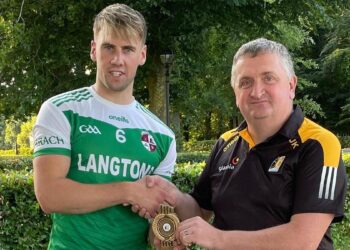 Clara's Matt Kenny with Kilkenny GAA chair PJ Kenny. Photo: Clara GAA/Facebook