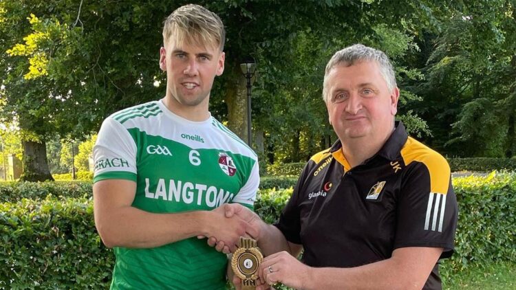 Clara's Matt Kenny with Kilkenny GAA chair PJ Kenny. Photo: Clara GAA/Facebook