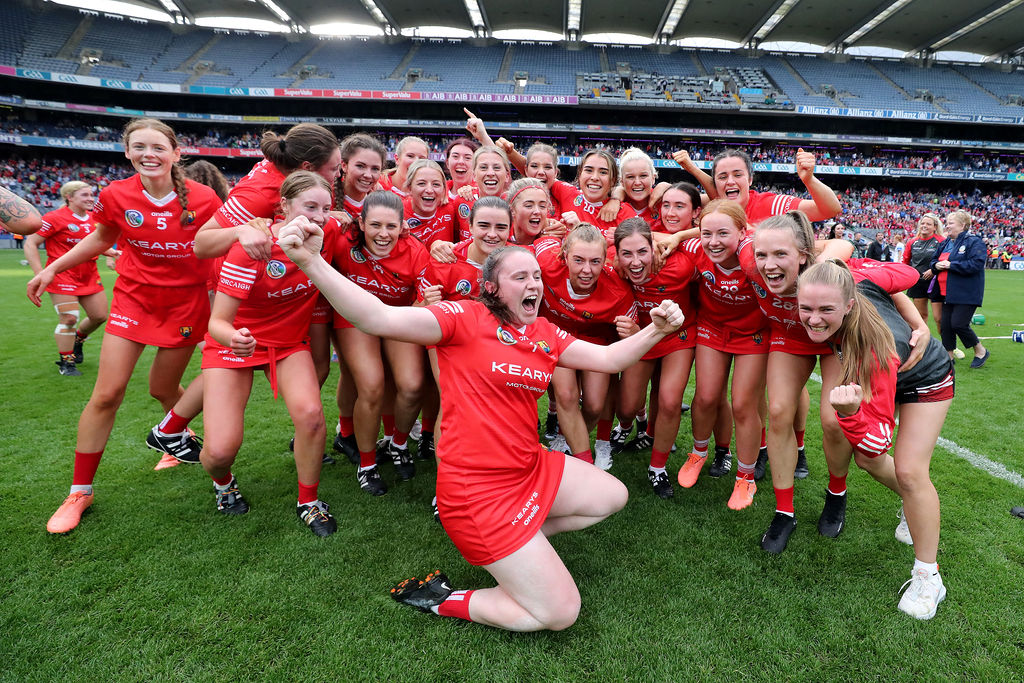 Cork players celebrate their All-Ireland final win over Waterford. Photo: ©INPHO/Bryan Keane