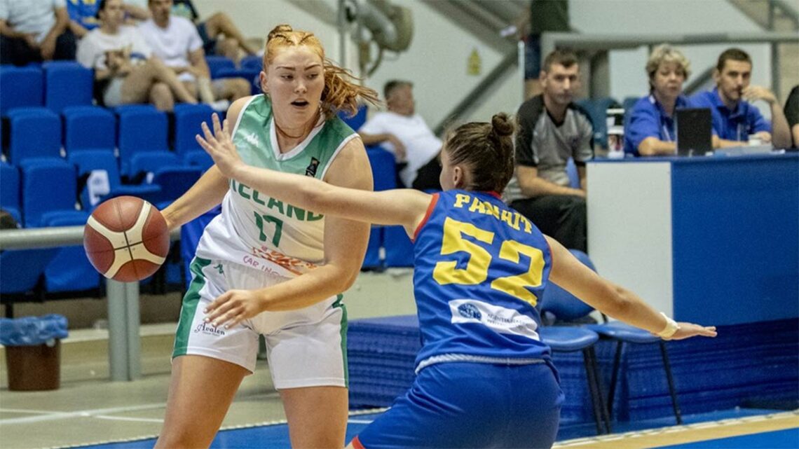 Lucy Coogan v Romania, FIBA U20 Women's European Championships 2023. Photo: Basketball Ireland