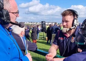 Sean O'Brien with the KCLR team during the 2023 Provincial Towns Cup.