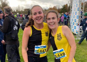 Maebh Richardson and Hannah Kehoe at the National Cross Country championships in Gowran. Photo: Kilkenny City Harriers / Facebook
