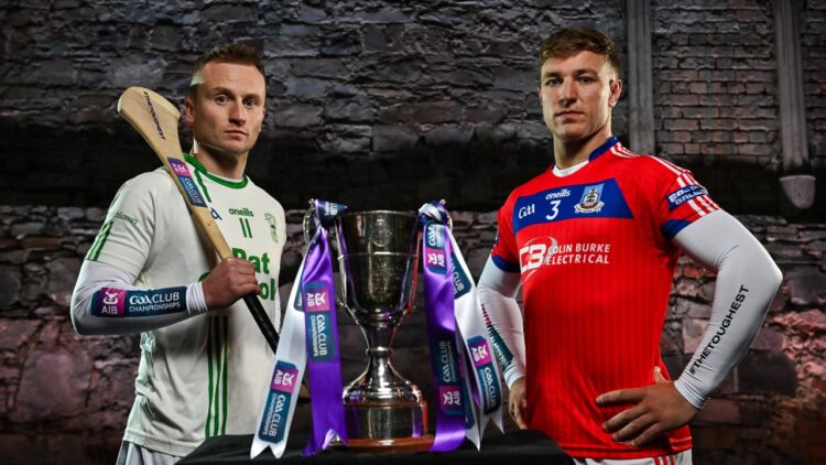 AIB ambassadors, Fintan Burke (St Thomas’), and Mark Bergin (O’Loughlin Gaels) pictured ahead of the AIB GAA Senior Club Championship Hurling All-Ireland Final, between St Thomas’ and O’Loughlin Gaels. Photo: Sam Barnes/Sportsfile